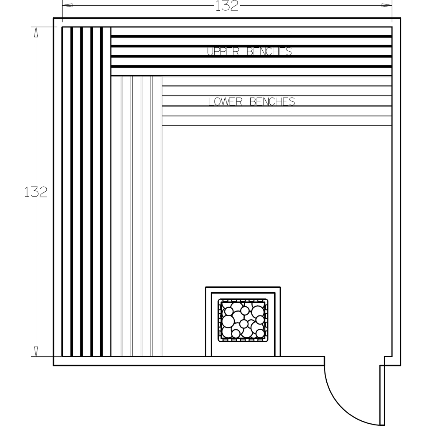 Finnish Sauna Builders 11' x 11' x 7' Pre-Cut Sauna Kit