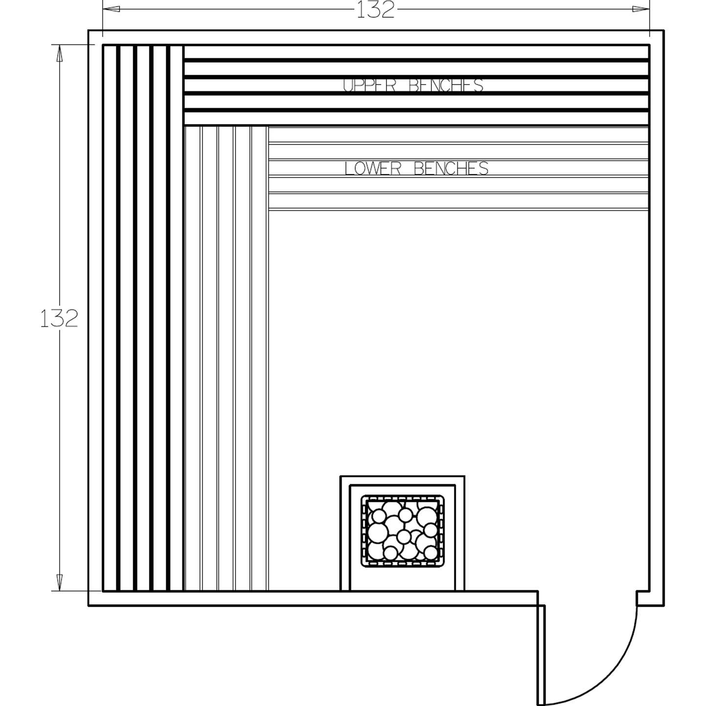 Finnish Sauna Builders 11' x 11' x 7' Pre-Cut Sauna Kit