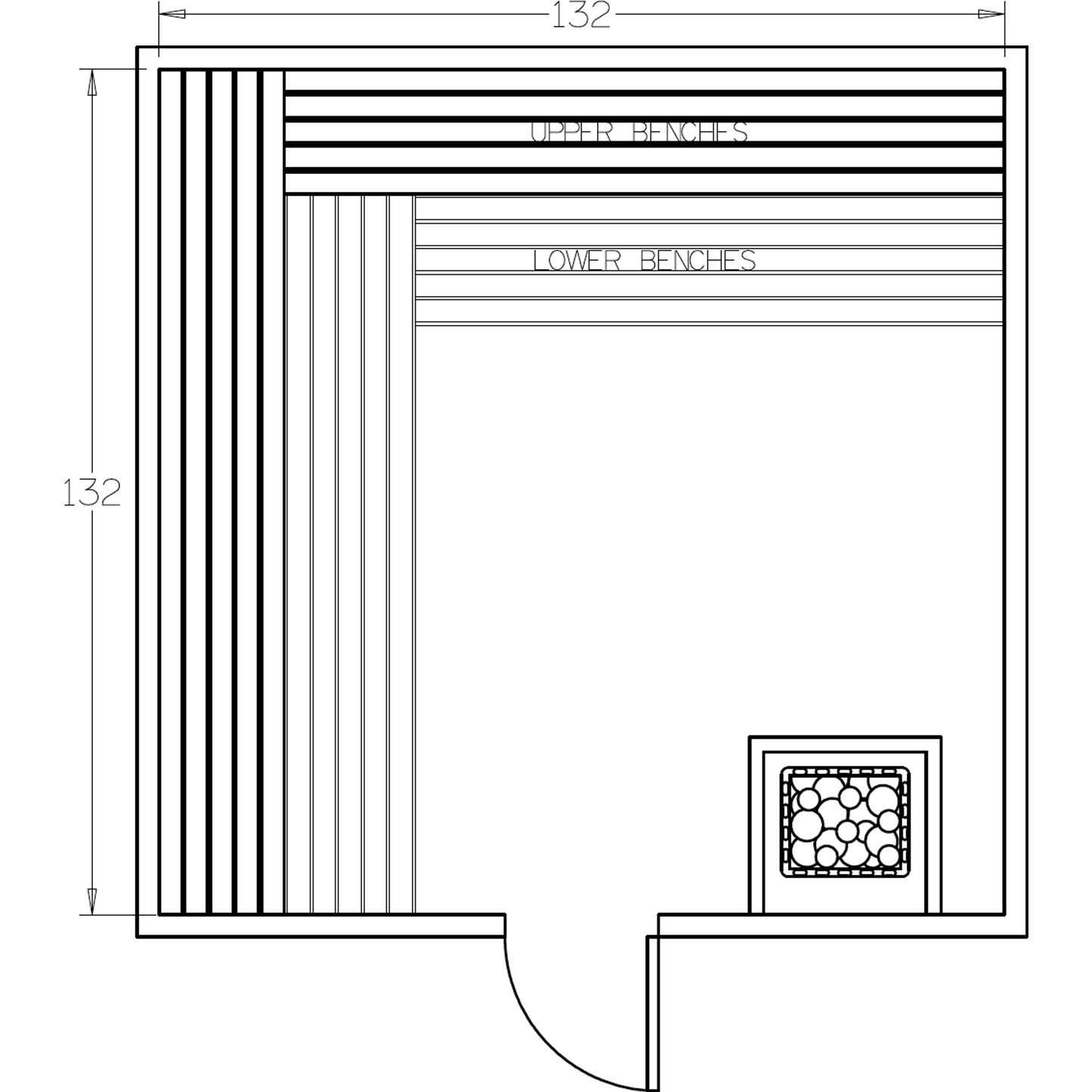 Finnish Sauna Builders 11' x 11' x 7' Pre-Cut Sauna Kit
