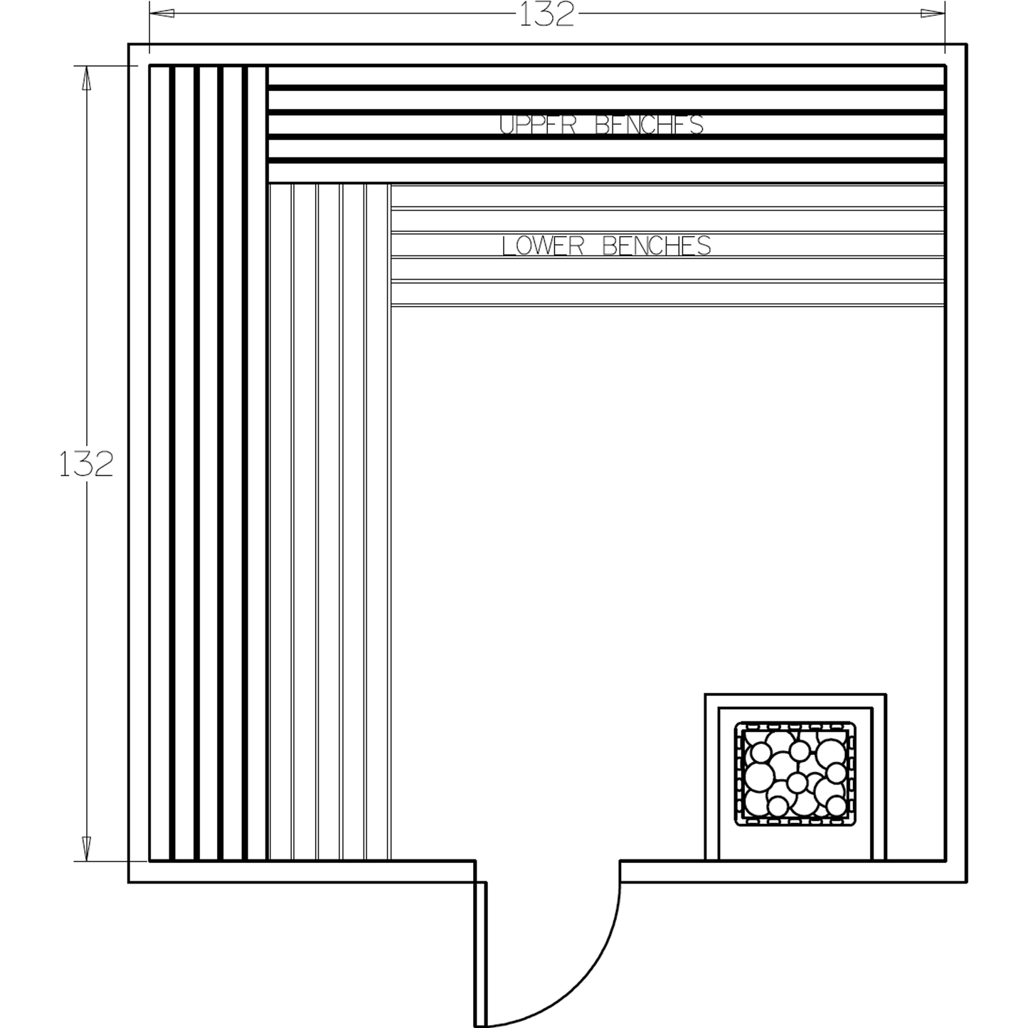 Finnish Sauna Builders 11' x 11' x 7' Pre-Cut Sauna Kit
