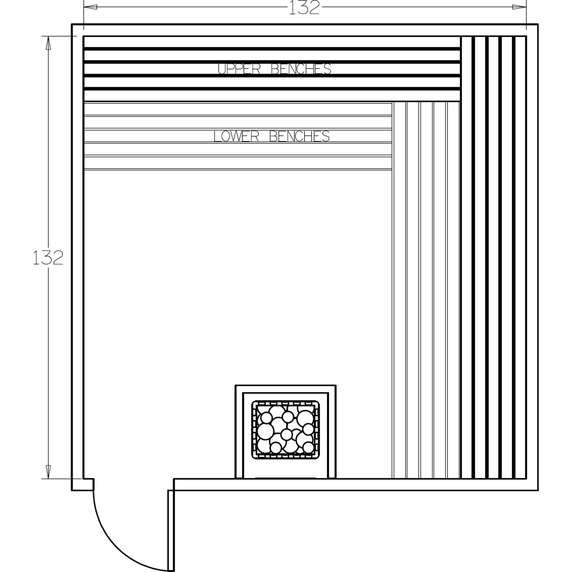 Finnish Sauna Builders 11' x 11' x 7' Pre-Cut Sauna Kit