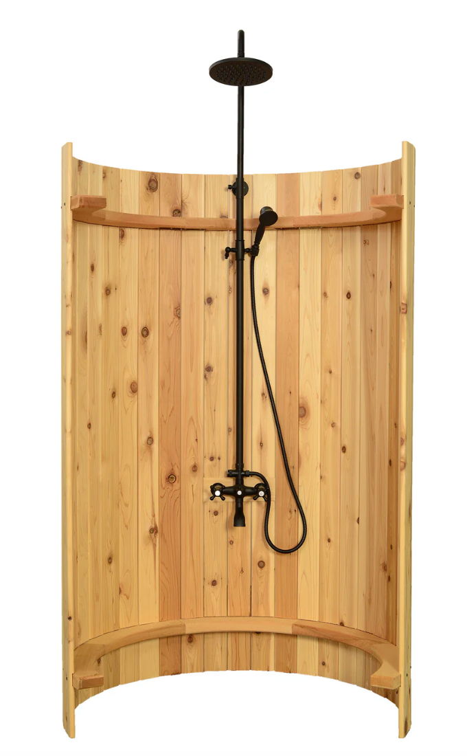 Almost Heaven Ellipse Outdoor Shower Rustic Cedar / No Floor / Nickel,Rustic Cedar / No Floor / Onyx,Rustic Cedar / Floor / Nickel,Rustic Cedar / Floor / Onyx Almost Heaven Sauna Screenshot_2024-06-10_at_3.12.51_PM.png