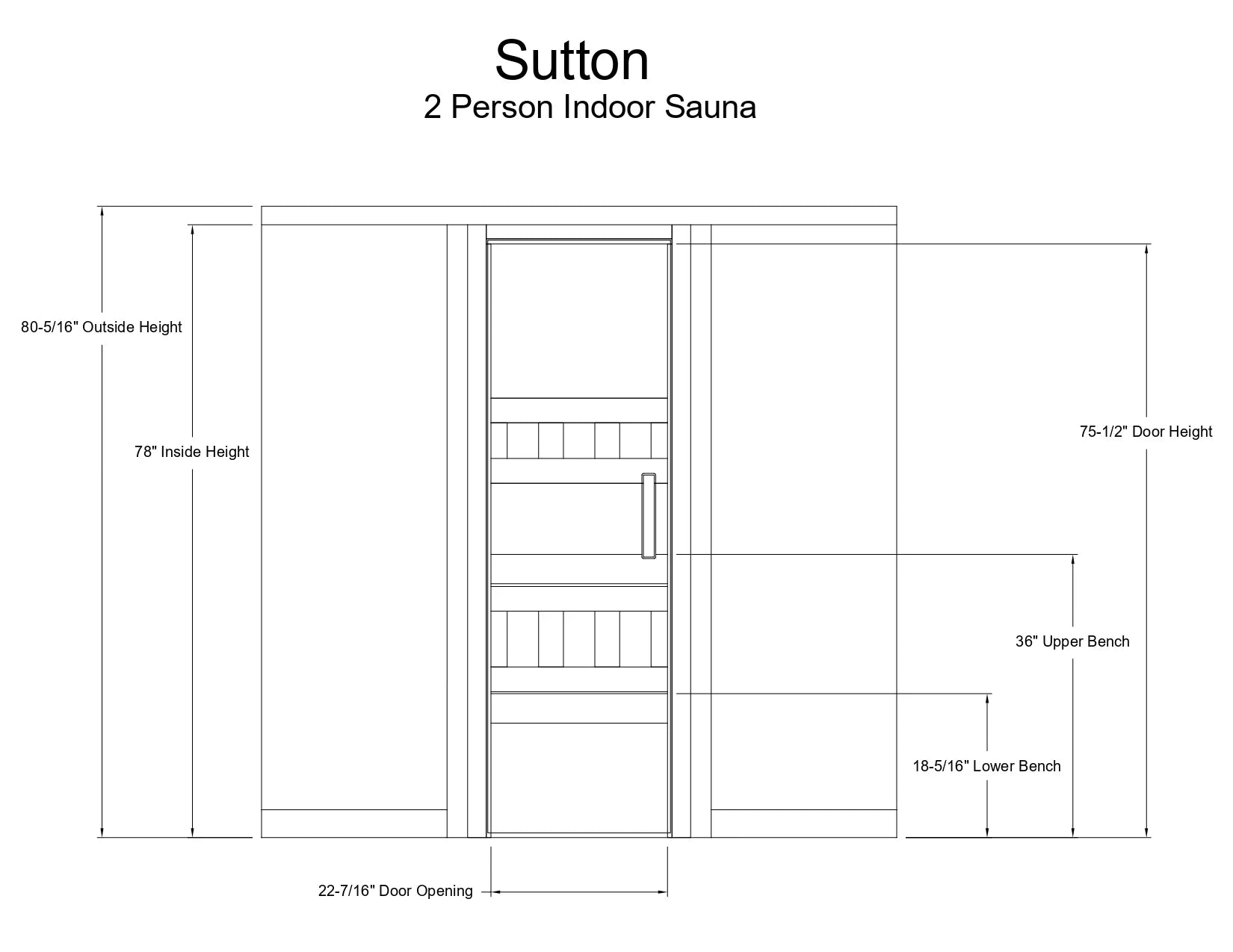 Almost Heaven Sutton Indoor Sauna Element Series - Nordic Spruce (2-Person) Almost Heaven Sauna SuttonFrontView.webp