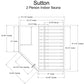 Almost Heaven Sutton Indoor Sauna Element Series - Nordic Spruce (2-Person) Almost Heaven Sauna SuttonLayoutDrawing.webp
