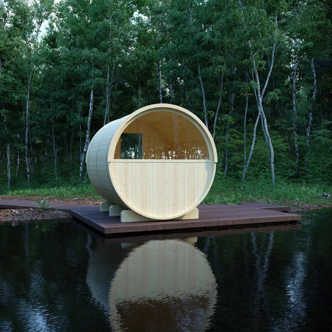 Tampere Finnish Barrel Sauna with WiFi Heater - Finnish Sauna Builders Natural,Walnut,Teak,Larch Finnish Barrel Saunas Tampere_4_Person_2_Tier_Finnish_Barrel_Sauna_with_Heater_13.webp