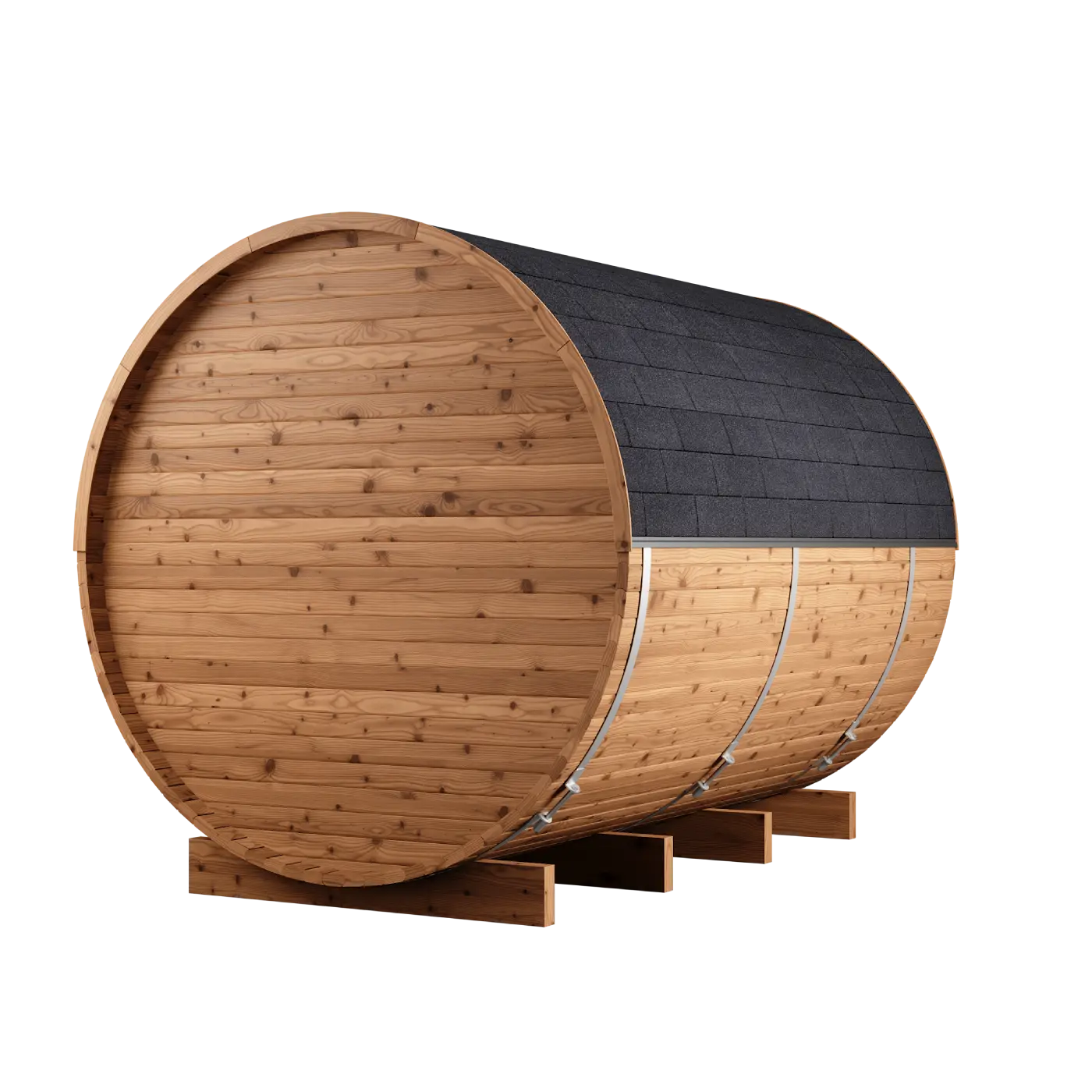 Thermory 6 Person Barrel Sauna No 83 DIY Kit with Terrace Thermally Modified Spruce Thermory Thermory_6_Person_Barrel_Sauna_No_83_DIY_Kit_with_Terrace_09.webp