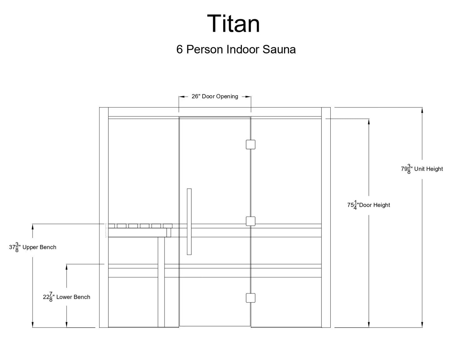 Almost Heaven Titan 6 Person Indoor Sauna Rustic Cedar,Fir Almost Heaven Sauna TitanFrontView.webp