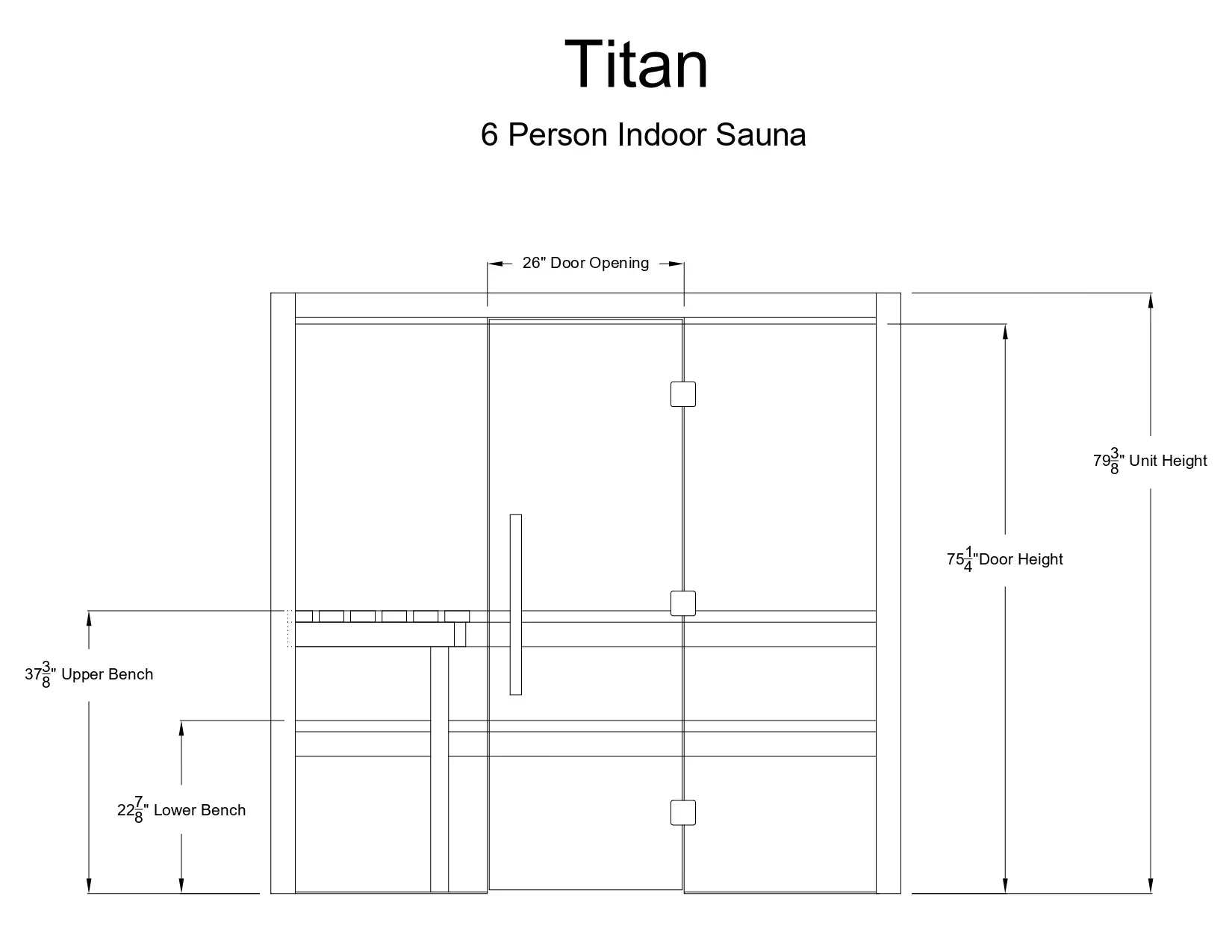 Almost Heaven Titan 6 Person Indoor Sauna Rustic Cedar,Fir Almost Heaven Sauna TitanFrontView.webp