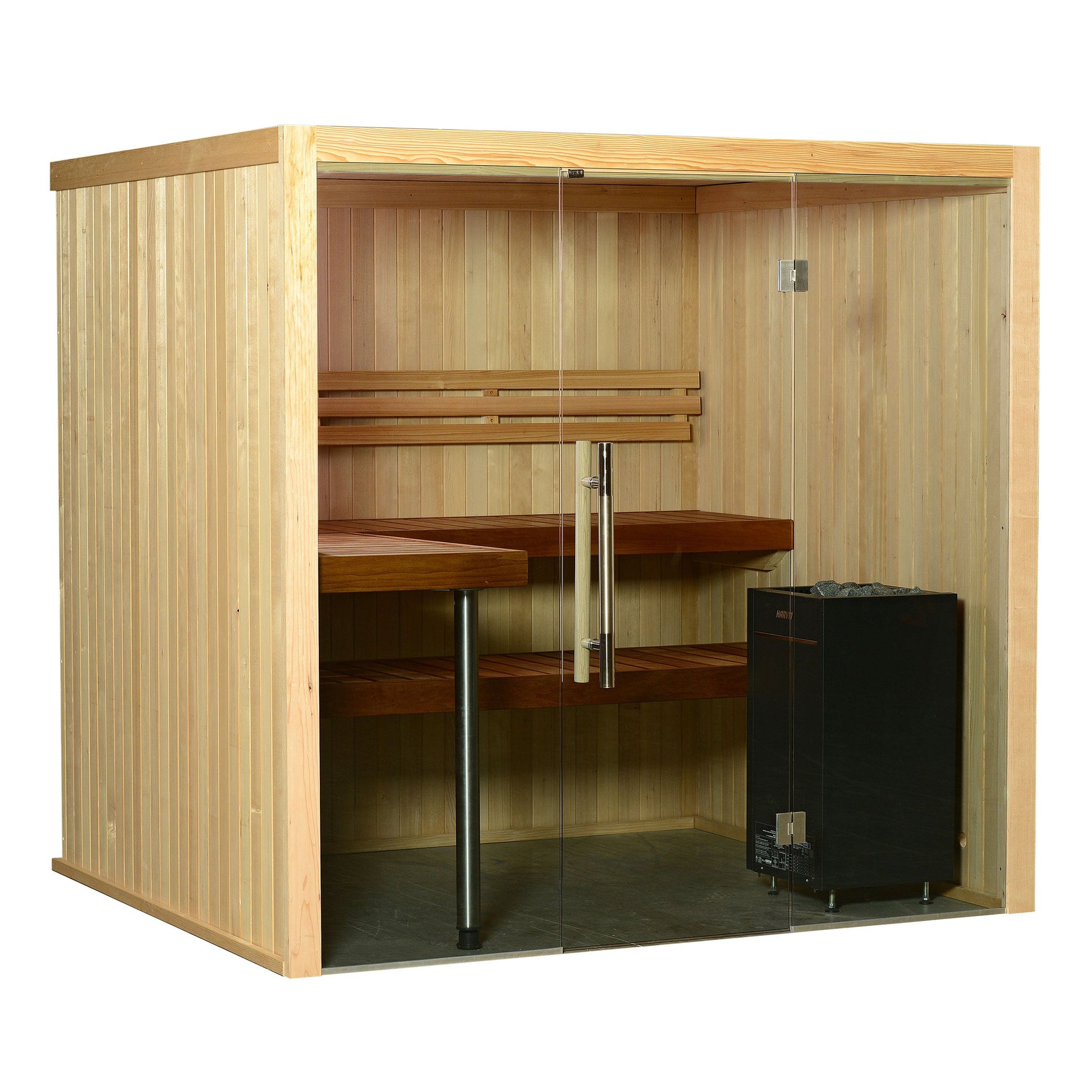 Almost Heaven Titan 6 Person Indoor Sauna Rustic Cedar,Fir Almost Heaven Sauna Titan_Vision6PBrownA.jpg