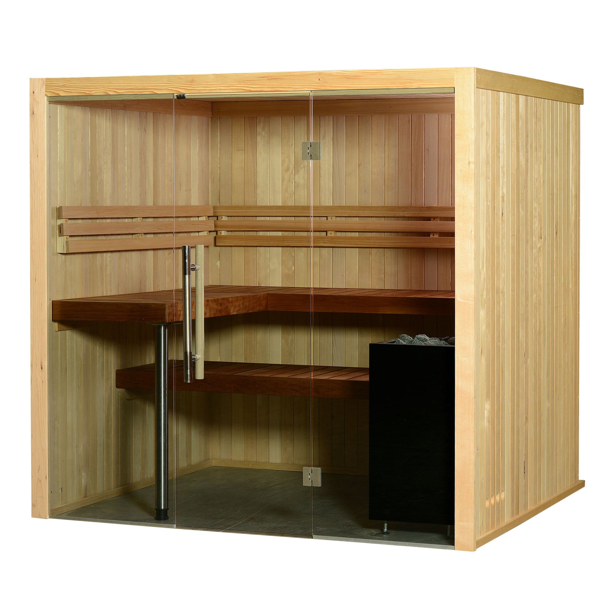 Almost Heaven Titan 6 Person Indoor Sauna Rustic Cedar,Fir Almost Heaven Sauna Titan_Vision6PBrownB.jpg