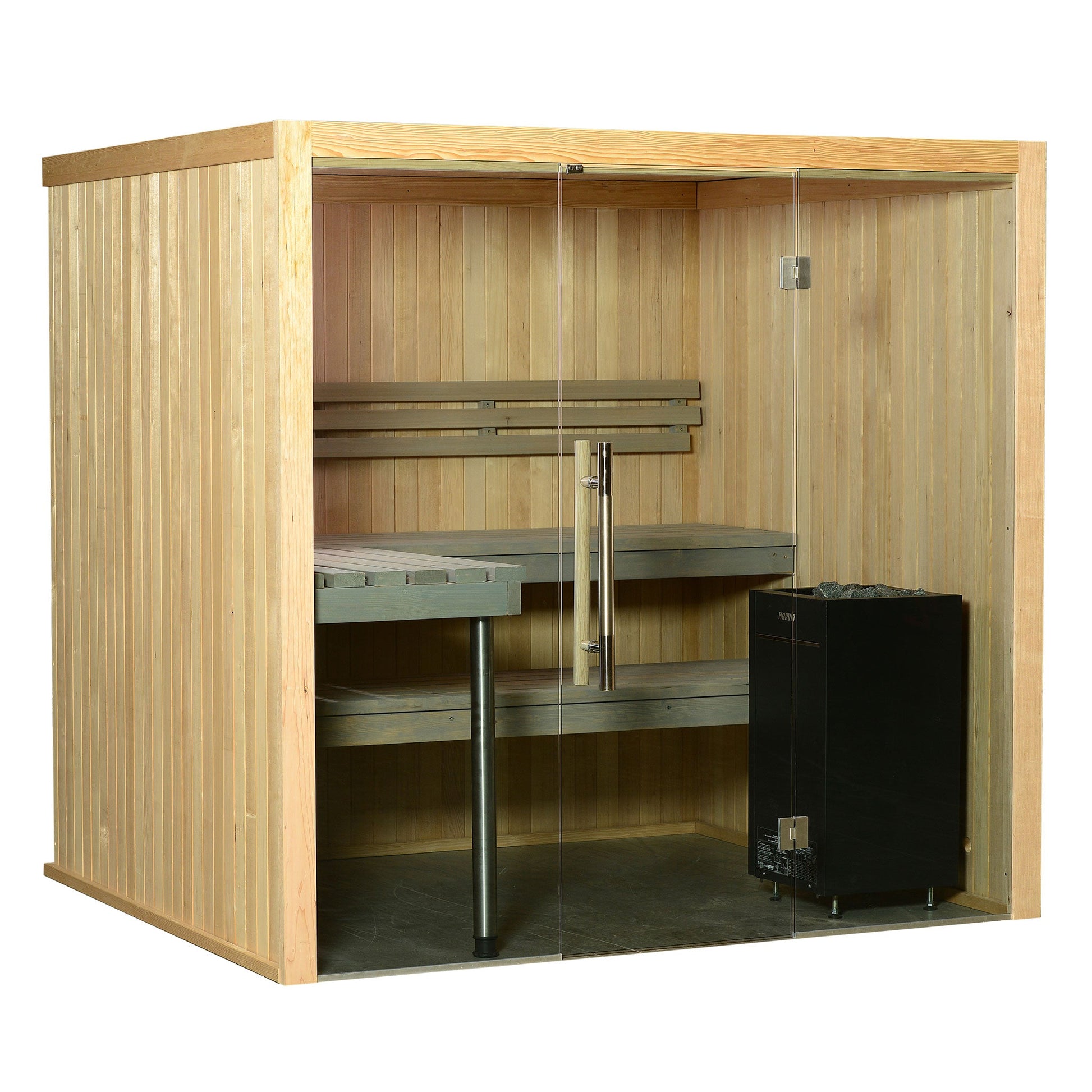 Almost Heaven Titan 6 Person Indoor Sauna Rustic Cedar,Fir Almost Heaven Sauna Titan_Vision6PGreyA.jpg