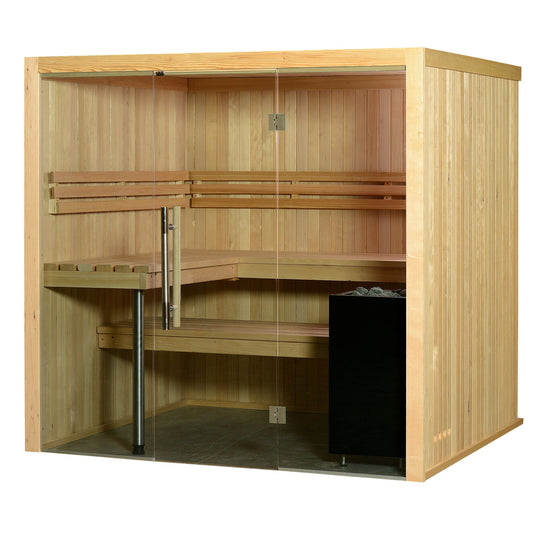 Almost Heaven Titan 6 Person Indoor Sauna Rustic Cedar,Fir Almost Heaven Sauna Titan_Vision6PNaturalB.jpg