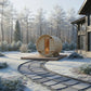 Turku Finnish Barrel Sauna with Terrace and WiFi Heater - Finnish Sauna Builders Natural,Walnut,Teak,Larch Finnish Barrel Saunas TurkuFinnishBarrelSaunawithTerrace-FinnishSaunaBuilders_3.webp