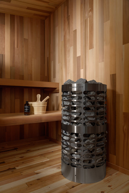 Homecraft Apex 10kW Electric Sauna Heater 240V 1-Phase / No Control / No Stones,240V 1-Phase / No Control / Stones Included,240V 1-Phase / Indoor Control + Wifi Touchpad / No Stones,240V 1-Phase / Indoor Control + Wifi Touchpad / Stones Included,240V 1-Ph