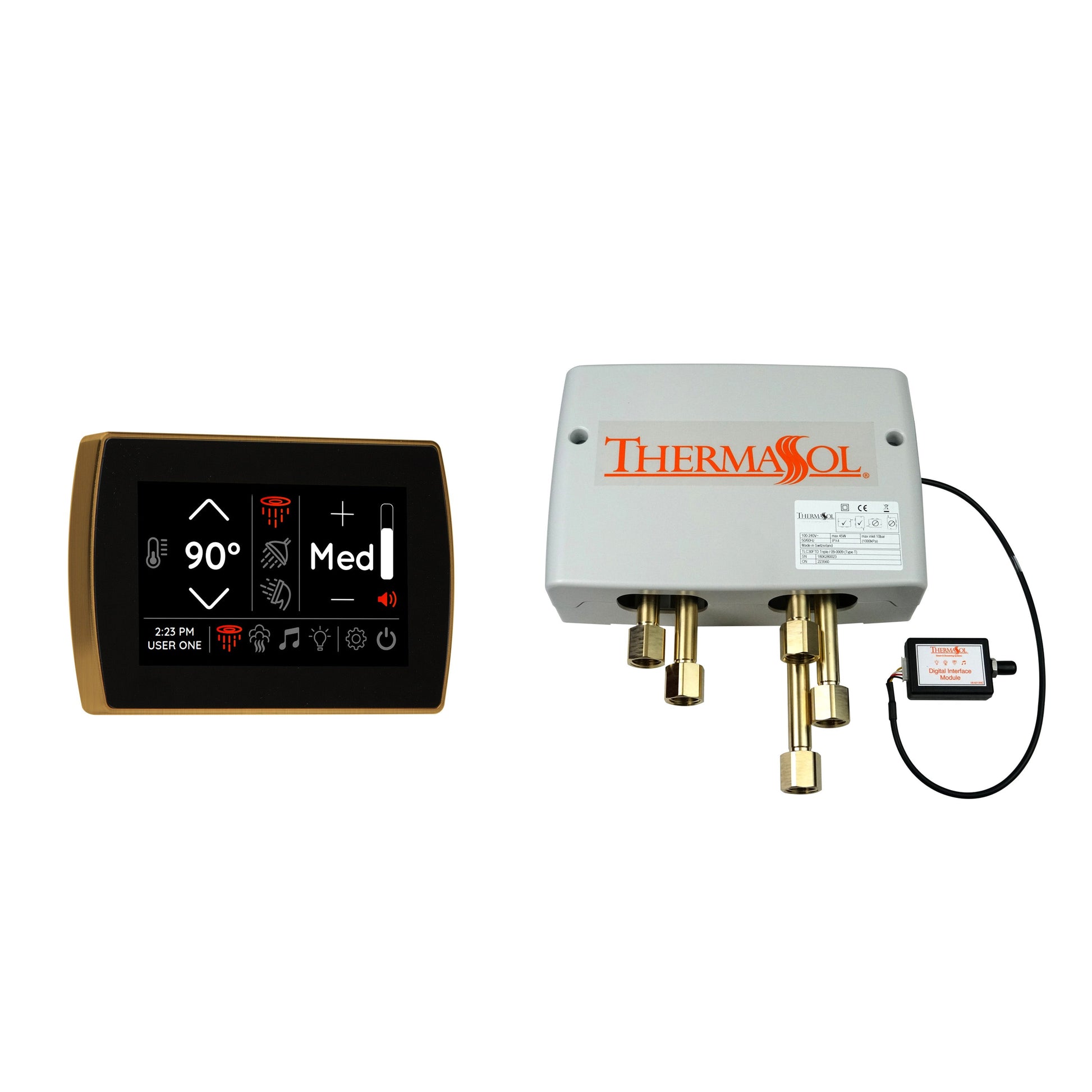 PRO Series III 750 Steam Generator (20kW) SignaTouch Control / Tier 3 — Digital Shower Package / Antique Brass Thermasol dsp-sigf-ab_41e94b72-2bbe-4be5-bc33-6e70ef56ab74.jpg