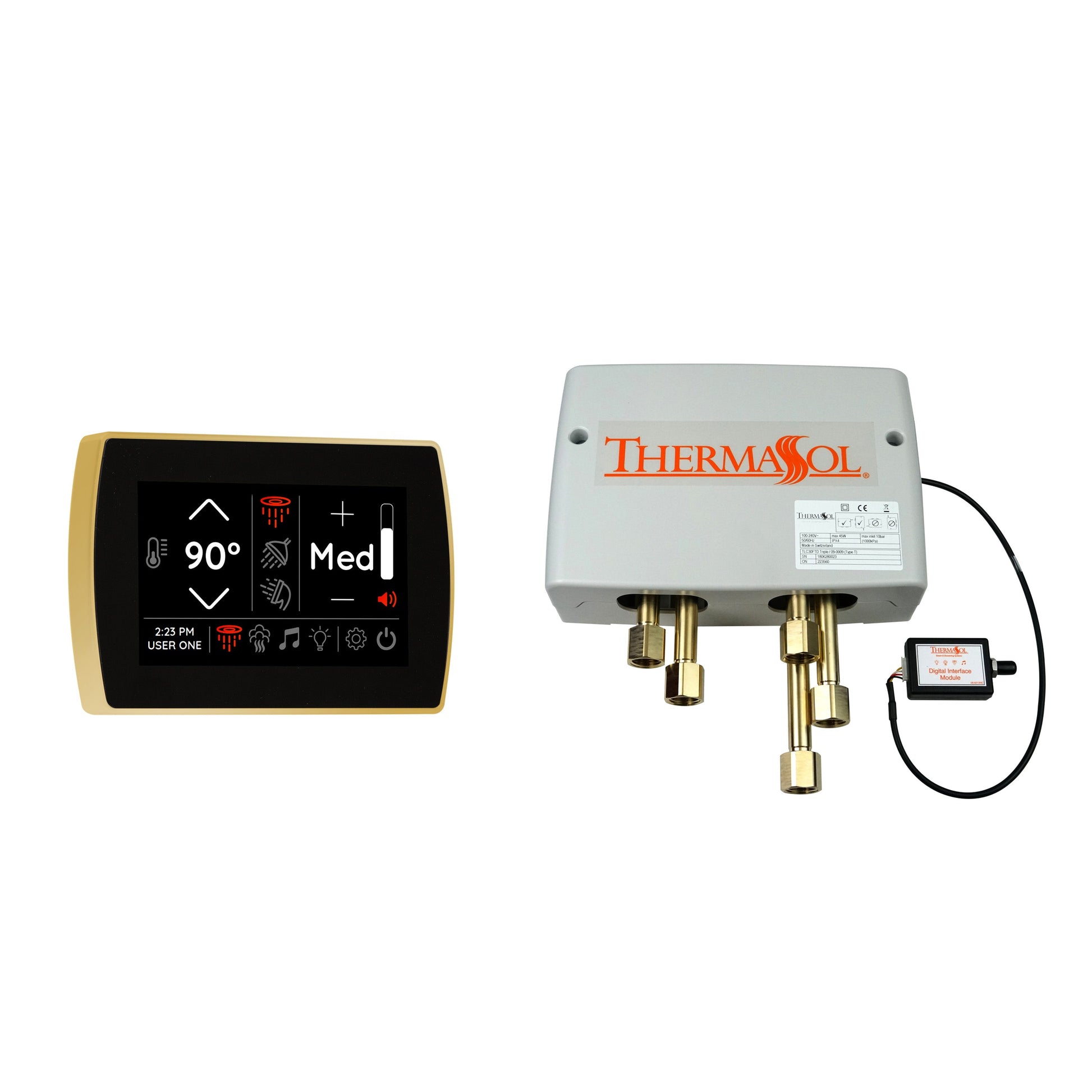 Day Spa Multi Room Steam System SignaTouch Control / Tier 3 — Digital Shower Package / Polished Gold Thermasol dsp-sigf-pg_1ae157a7-e343-4489-9727-080d59e35132.jpg