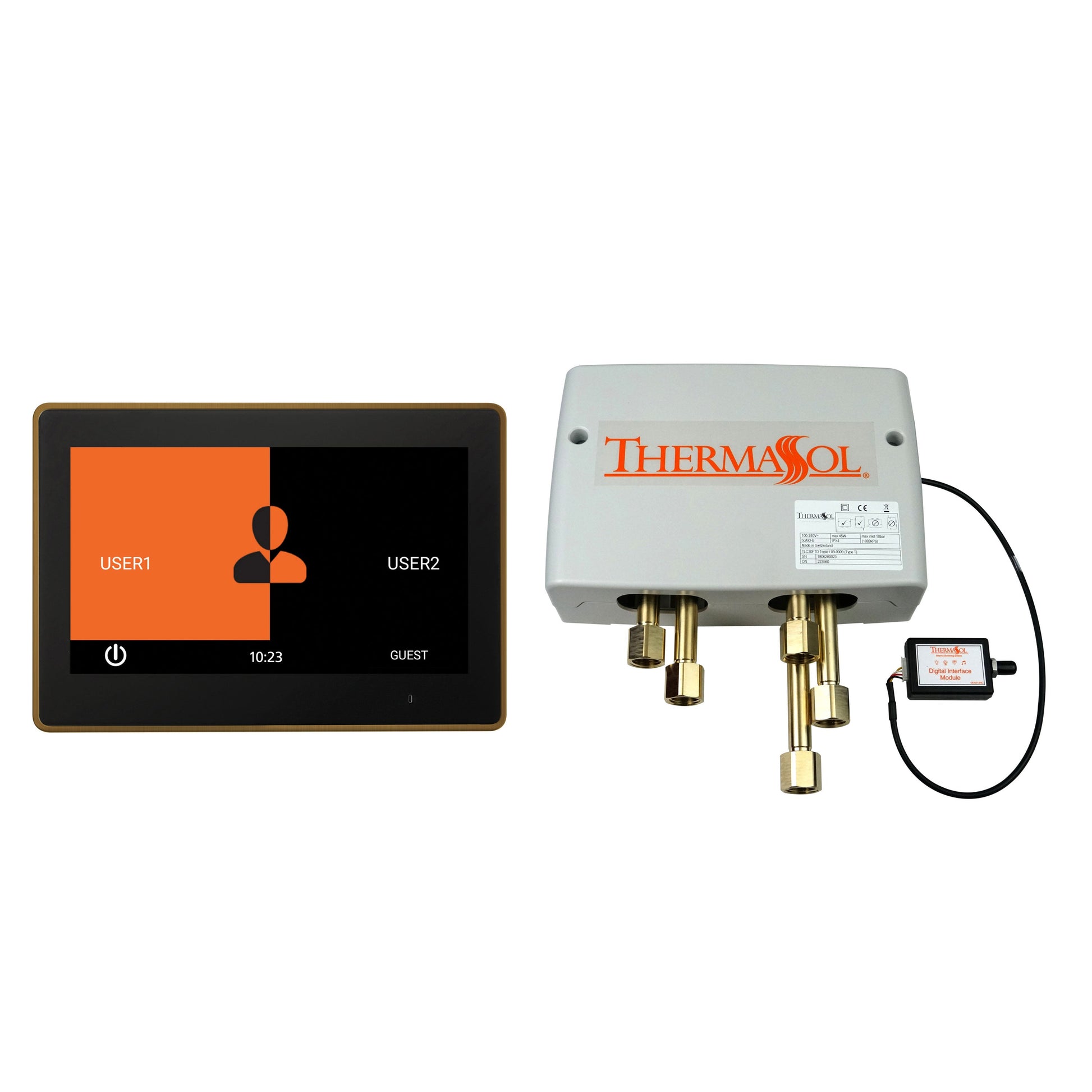Day Spa Multi Room Steam System ThermaTouch2 10" / Tier 3 — Digital Shower Package / Antique Brass Thermasol dspu-tt10-ab_06f8b49b-a308-4a7a-a2d7-fedad93120e5.jpg
