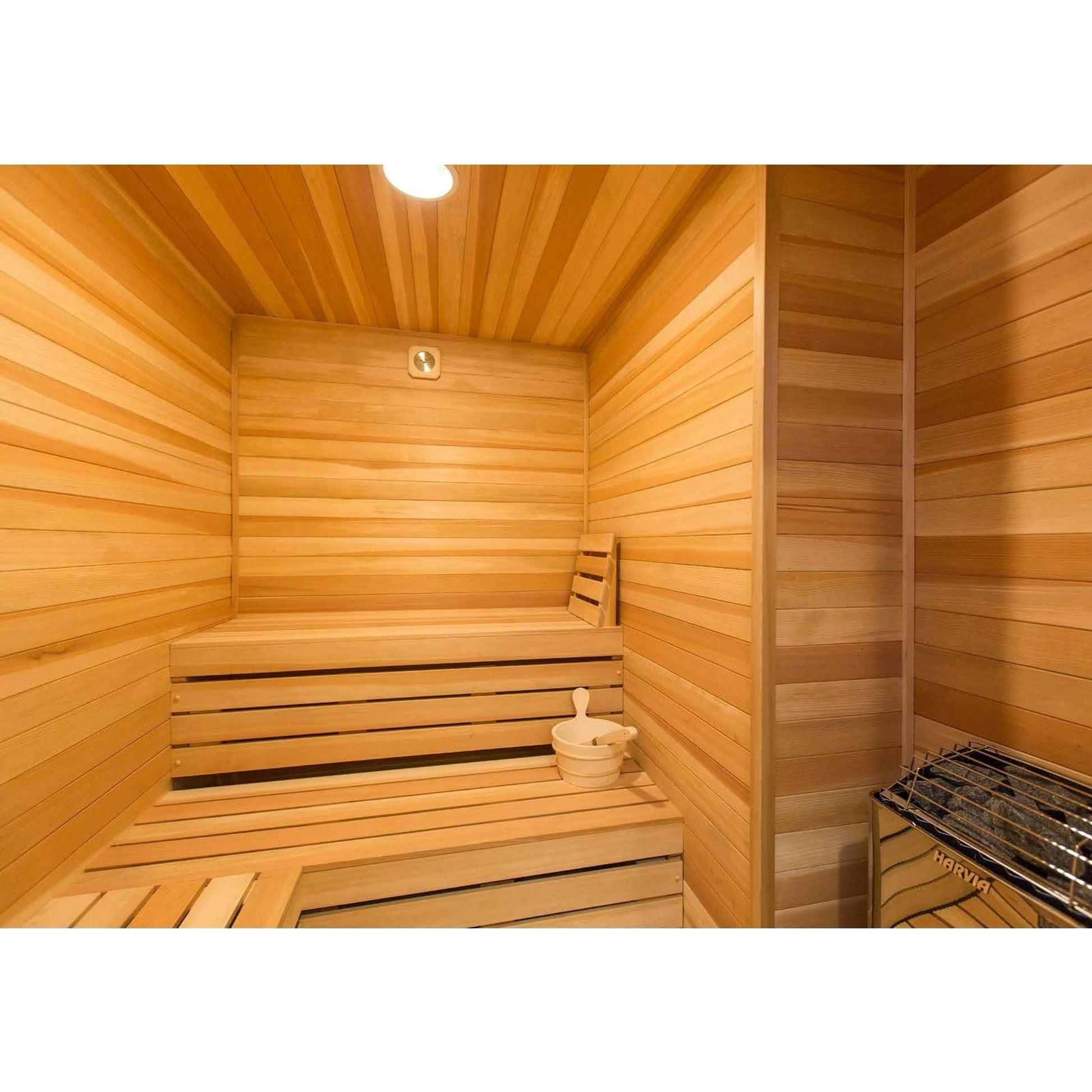 Finnish Sauna Builders 12' x 12' x 7' Pre-Built Indoor Sauna Kit Clear Cedar / Option 1,Clear Cedar / Option 2,Clear Cedar / Option 3,Clear Cedar / Option 4,Clear Cedar / Option 5,Clear Cedar / Option 6,Clear Cedar / Custom Option + $500.00 Finnish Sauna 