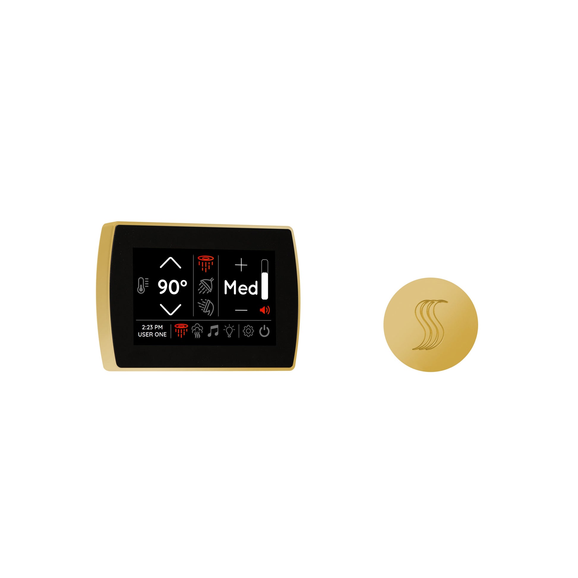 PRO Series III 1200 Steam Generator (24kW) SignaTouch Control / Tier 2 — Control Kit (Control + Steam Head) / Polished Gold — Round Steam Head Thermasol stcm-svrd-pg_8ddde417-dcde-4797-ad19-7ef5e9447c2a.jpg