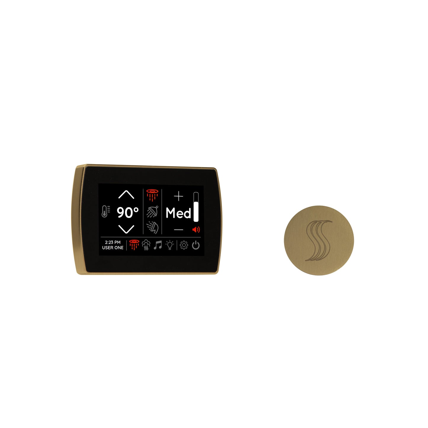 Day Spa Multi Room Steam System SignaTouch Control / Tier 2 — Control Kit (Control + Steam Head) / Satin Brass — Round Steam Head Thermasol stcm-svrd-sb_8cb7a4b1-0093-471b-ab7f-41ebb0f8cf97.jpg