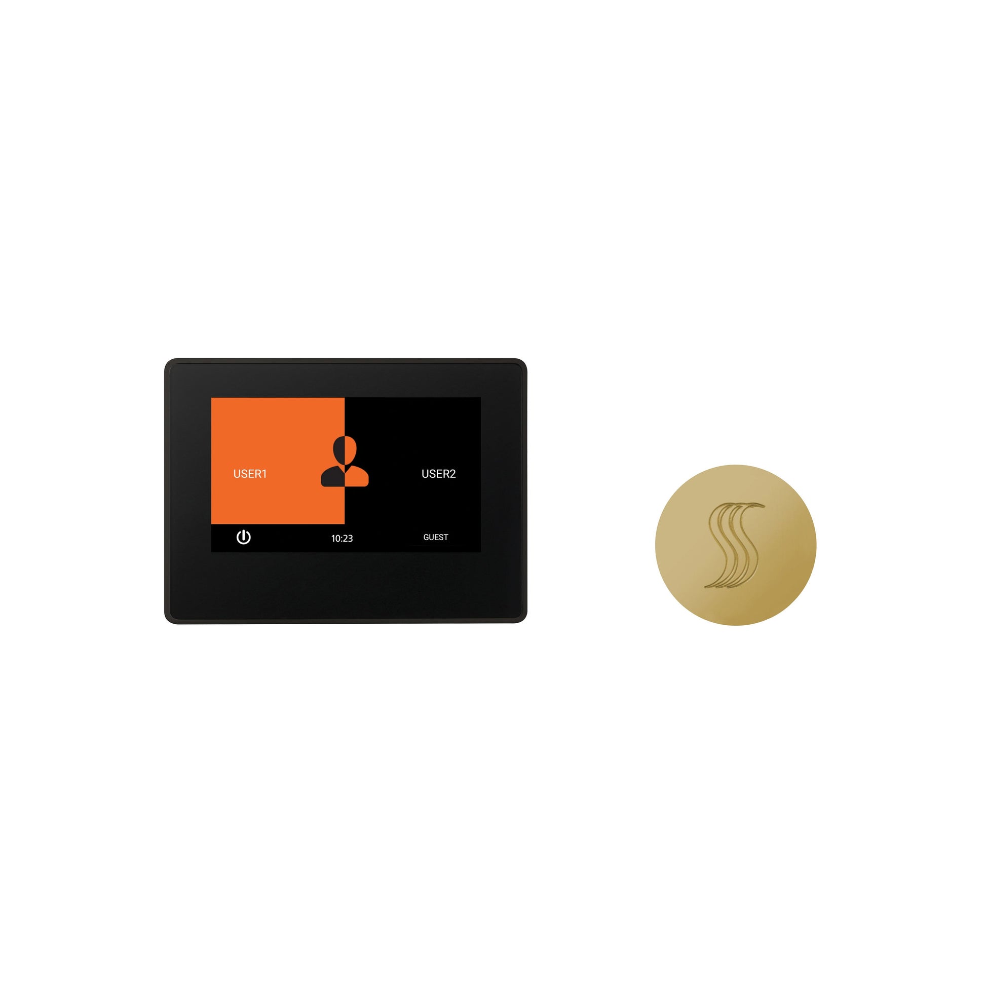 Day Spa Multi Room Steam System ThermaTouch2 7" (Black Trim) / Tier 2 — Control Kit (Control + Steam Head) / Polished Brass — Round Steam Head Thermasol tt7-svrd-pb_093e9af5-e50f-4f89-9afd-cec2b40d1220.jpg