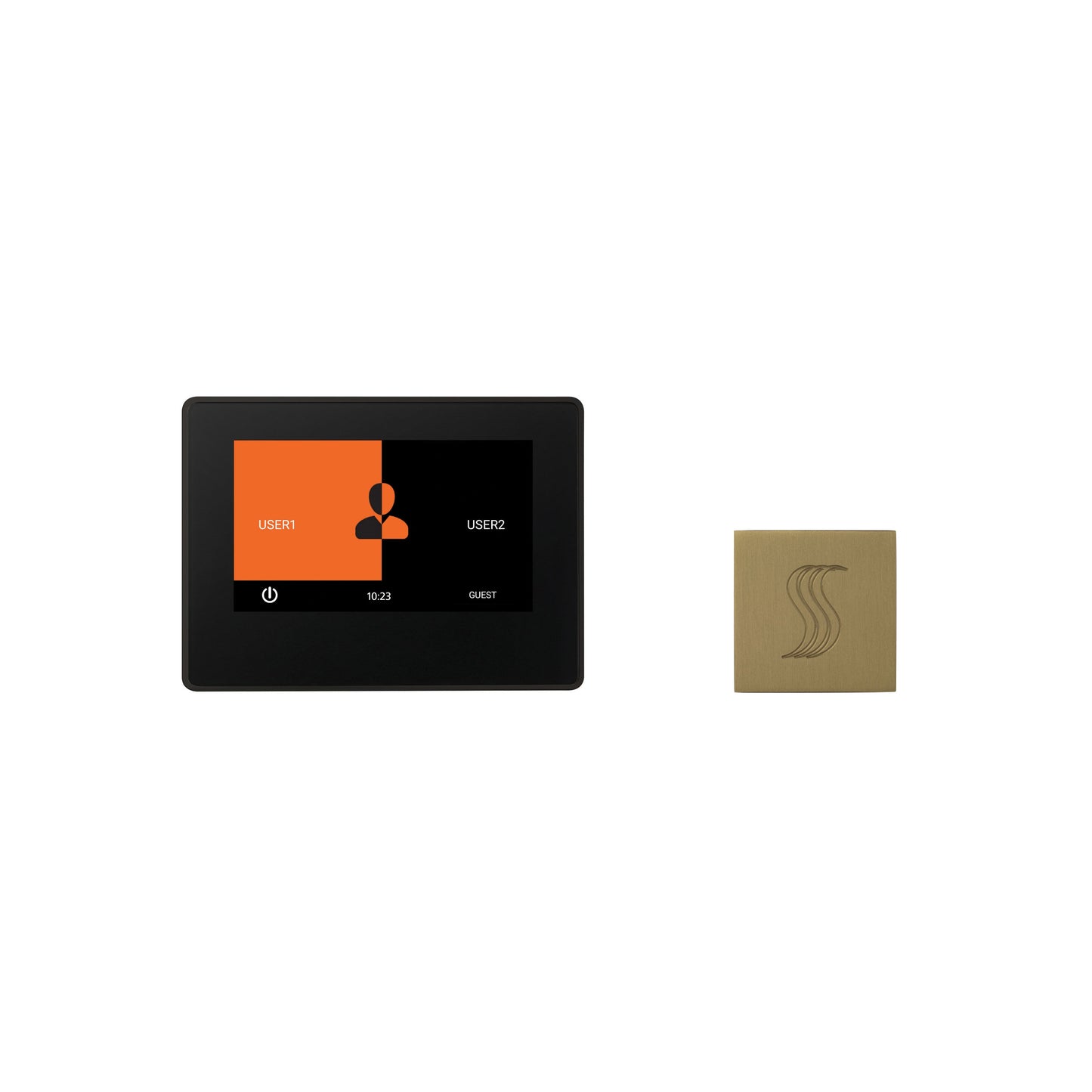 Day Spa Multi Room Steam System ThermaTouch2 7" (Black Trim) / Tier 2 — Control Kit (Control + Steam Head) / Satin Brass — Square Steam Head Thermasol tt7-svsq-sb_d44d7765-00d1-4cb3-b2ec-aec0450a4801.jpg
