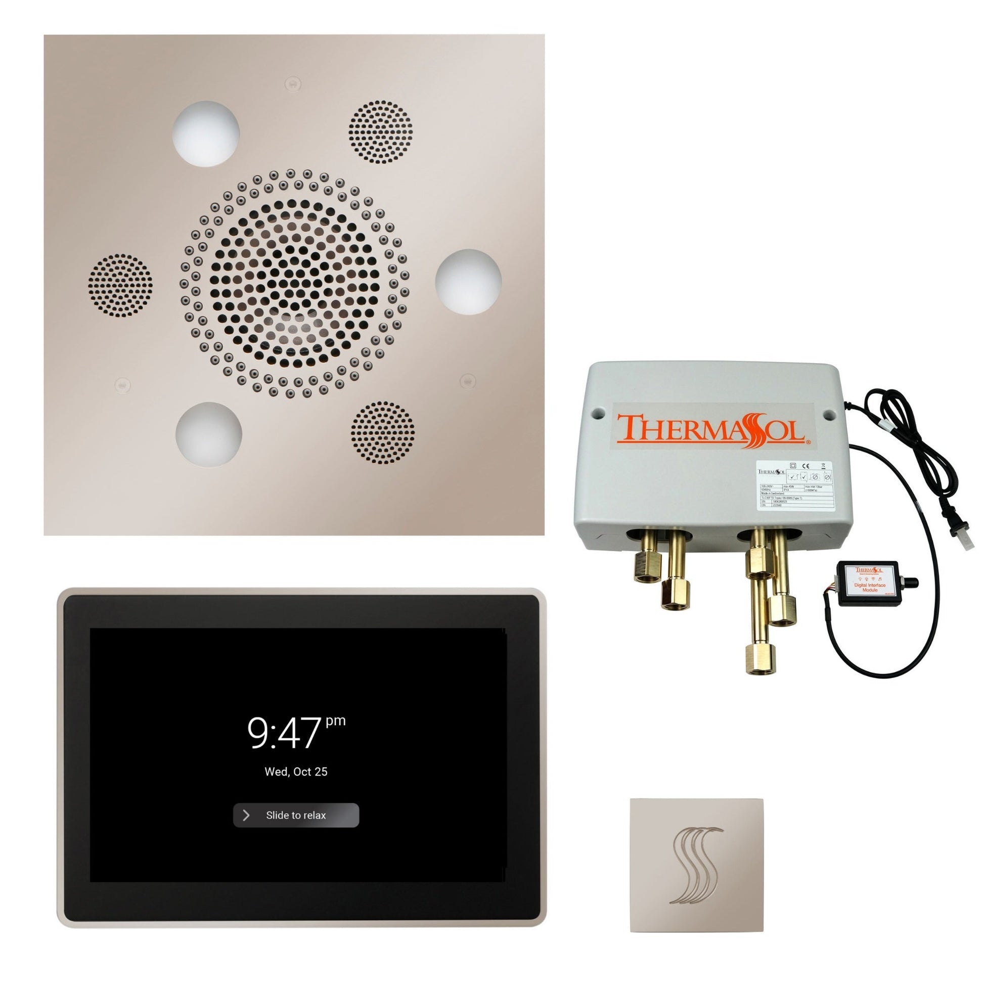 Total Wellness Package ThermaTouch2 15 — Serenity Advanced (Square) / Polished Nickel / No Steam Generator,ThermaTouch2 15 — Serenity Advanced (Square) / Polished Nickel / PRO Series III 84 (6kW),ThermaTouch2 15 — Serenity Advanced (Square) / Polished Nic