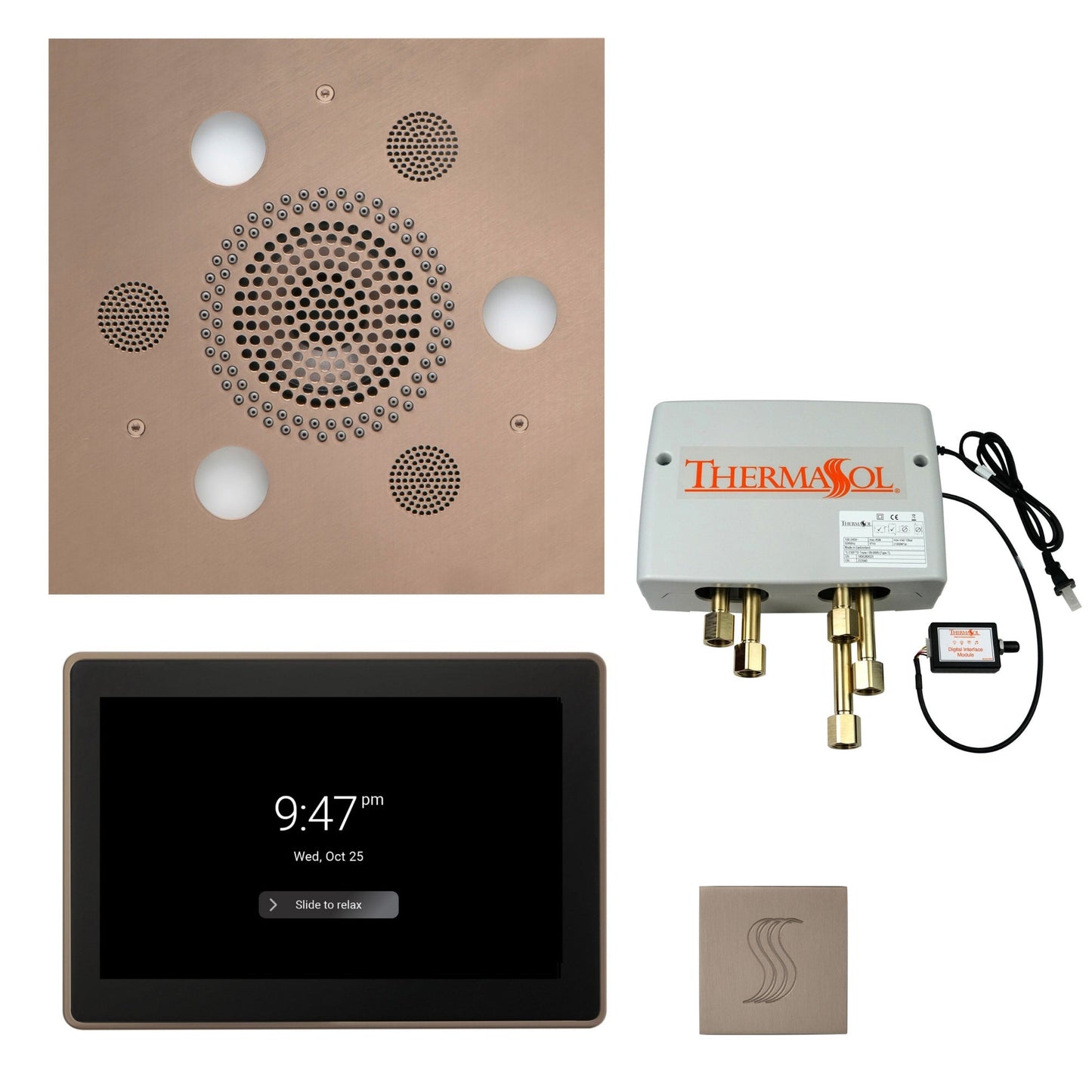 Total Wellness Package ThermaTouch2 15 — Serenity Advanced (Square) / Satin Nickel / No Steam Generator,ThermaTouch2 15 — Serenity Advanced (Square) / Satin Nickel / PRO Series III 84 (6kW),ThermaTouch2 15 — Serenity Advanced (Square) / Satin Nickel / PRO