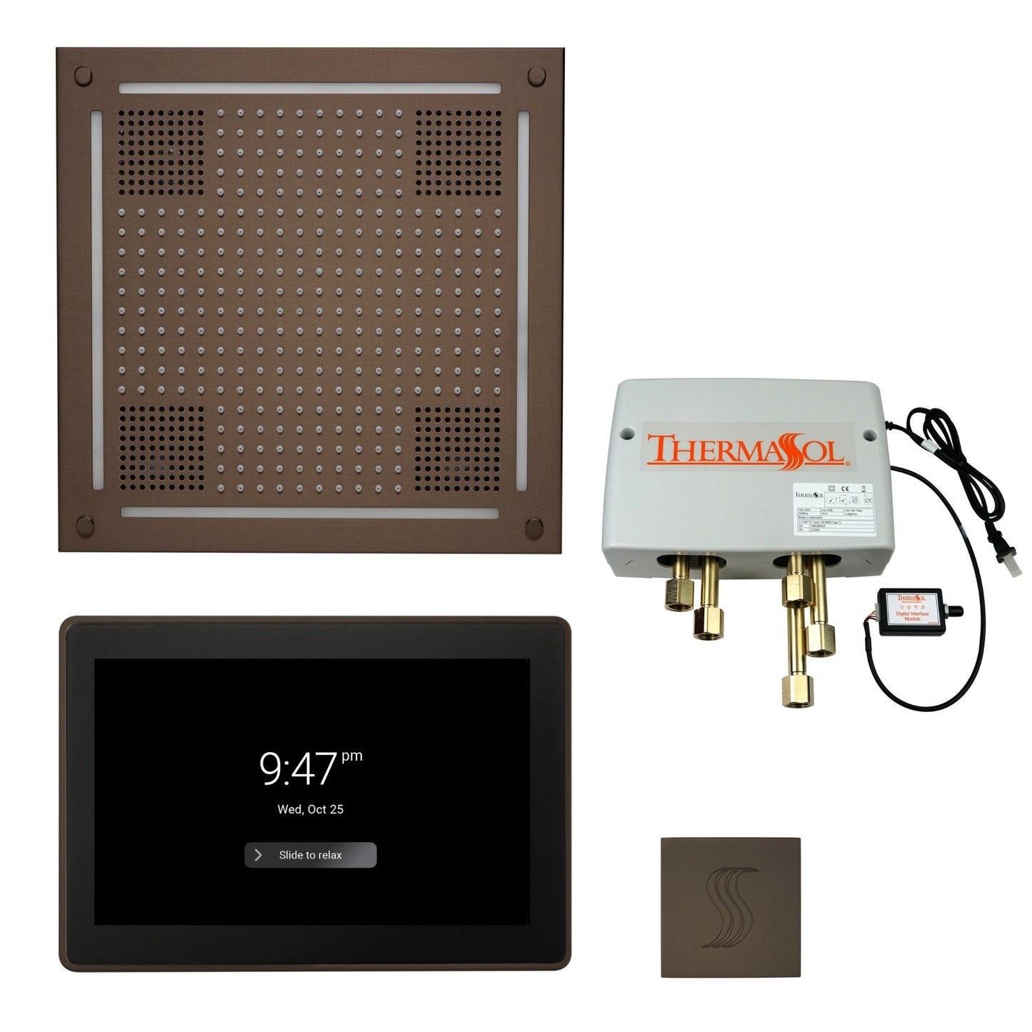 Total Wellness Package ThermaTouch2 15 — HydroVive 18 / Oil Rubbed Bronze / No Steam Generator,ThermaTouch2 15 — HydroVive 18 / Oil Rubbed Bronze / PRO Series III 84 (6kW),ThermaTouch2 15 — HydroVive 18 / Oil Rubbed Bronze / PRO Series III 140 (8kW),Therm