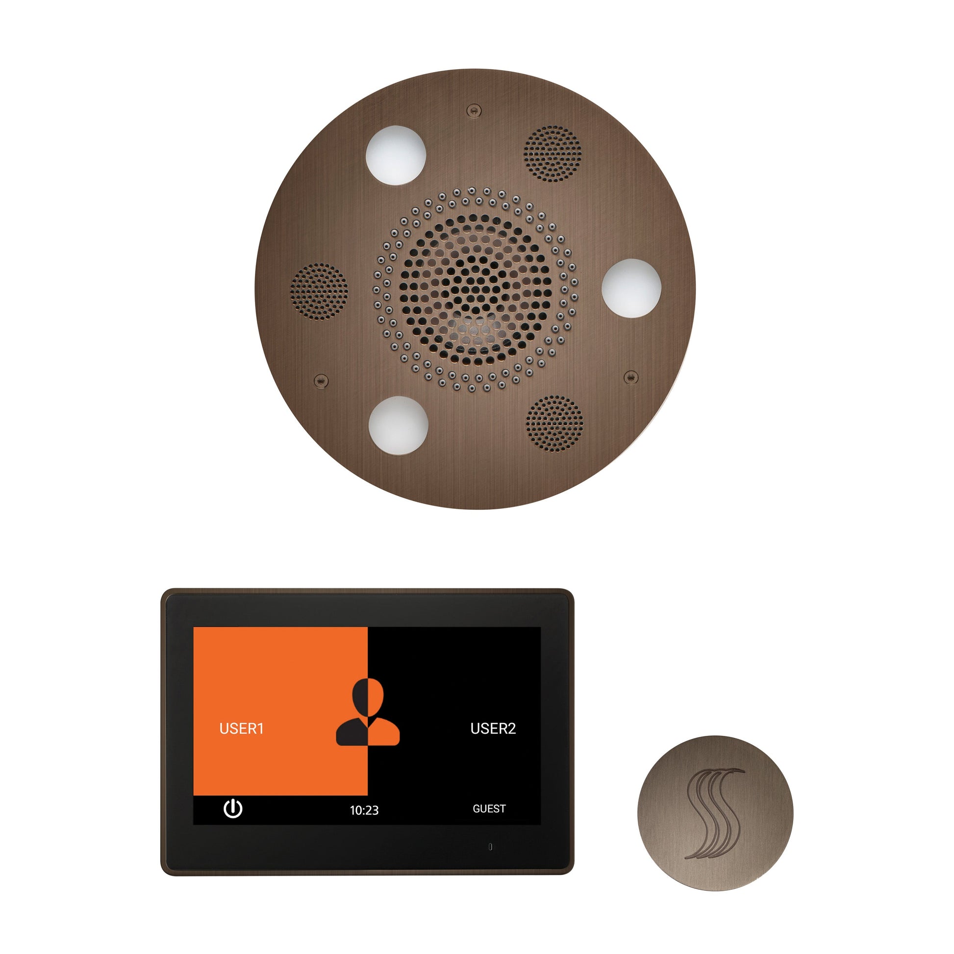 PRO Series III 1200 Steam Generator (24kW) ThermaTouch2 10" / Tier 4 — Wellness Steam Package (Serenity Rainhead) / Antique Nickel — Round Rainhead Thermasol wstp10r-an_21d6684e-2ea2-49d0-bf33-c4cde826a8d5.jpg