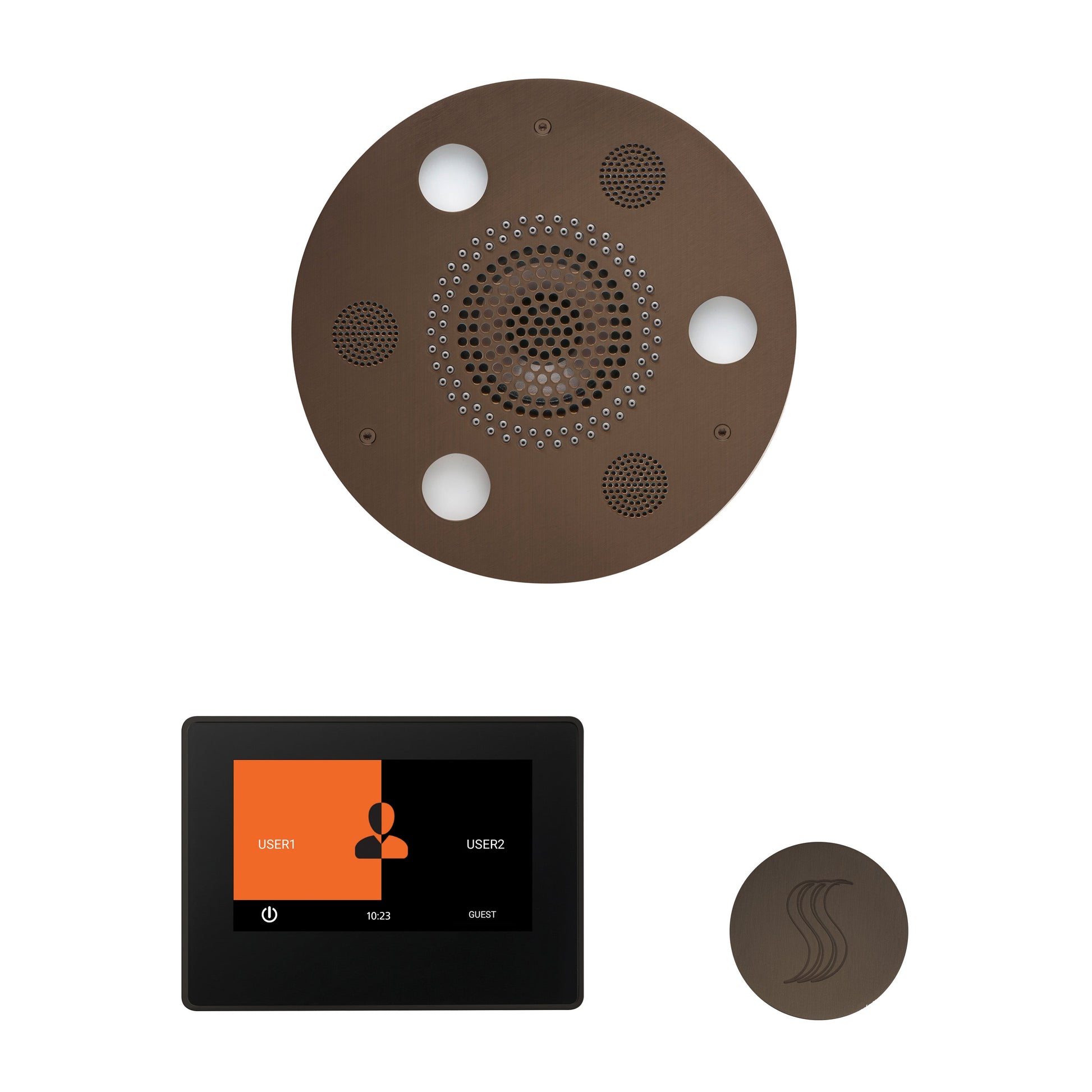 Day Spa Multi Room Steam System ThermaTouch2 7" (Black Trim) / Tier 4 — Wellness Steam Package (Serenity Rainhead) / Oil Rubbed Bronze — Round Rainhead Thermasol wstp7r-orb_dfb80ff7-1f8e-41cc-a22a-58f1b31acdd5.jpg