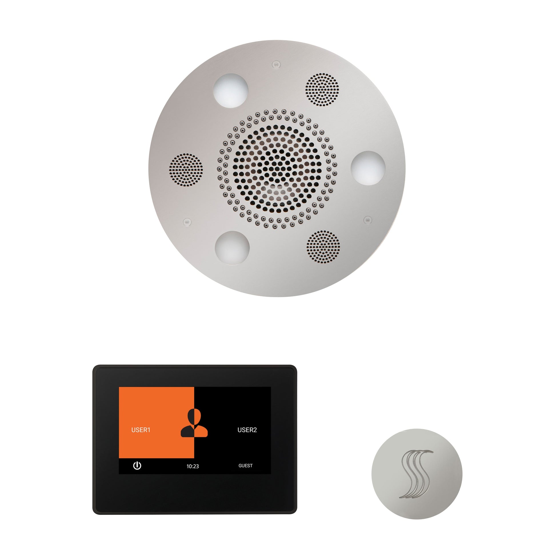 PRO Series III 140 Steam Generator (8kW) ThermaTouch2 7" (Black Trim) / Tier 4 — Wellness Steam Package (Serenity Rainhead) / Polished Chrome — Round Rainhead Thermasol wstp7r-pc_836cce69-aed7-4395-9176-e2d7acfd8b4d.jpg