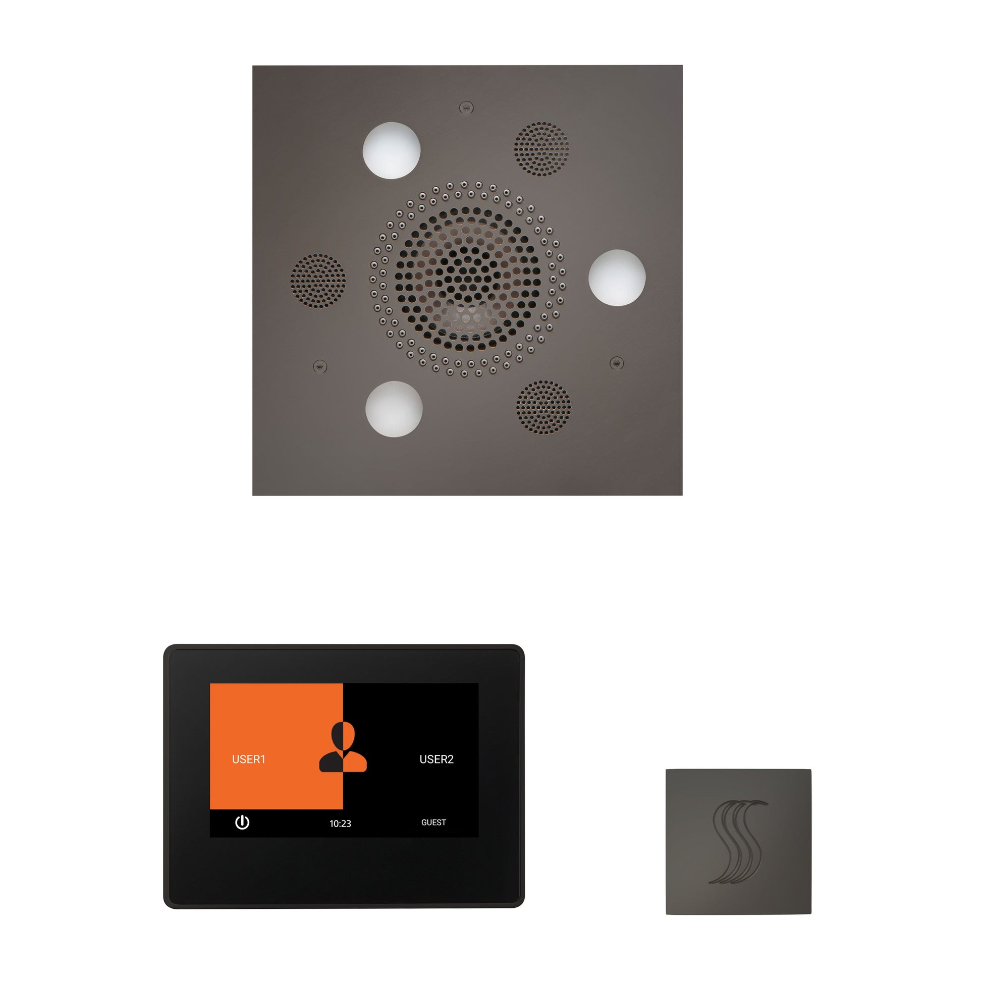 Day Spa Multi Room Steam System ThermaTouch2 7" (Black Trim) / Tier 4 — Wellness Steam Package (Serenity Rainhead) / Black Nickel — Square Rainhead Thermasol wstp7s-bn_b5d4ce76-76b0-4ac1-a178-17adef95e7fd.jpg