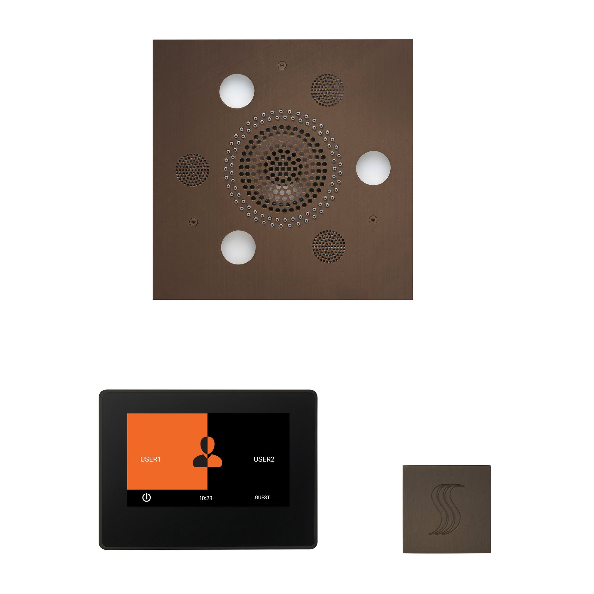 Day Spa Multi Room Steam System ThermaTouch2 7" (Black Trim) / Tier 4 — Wellness Steam Package (Serenity Rainhead) / Oil Rubbed Bronze — Square Rainhead Thermasol wstp7s-orb_0bbb2d6a-4f2c-4ff8-a9b0-245e9b362488.jpg