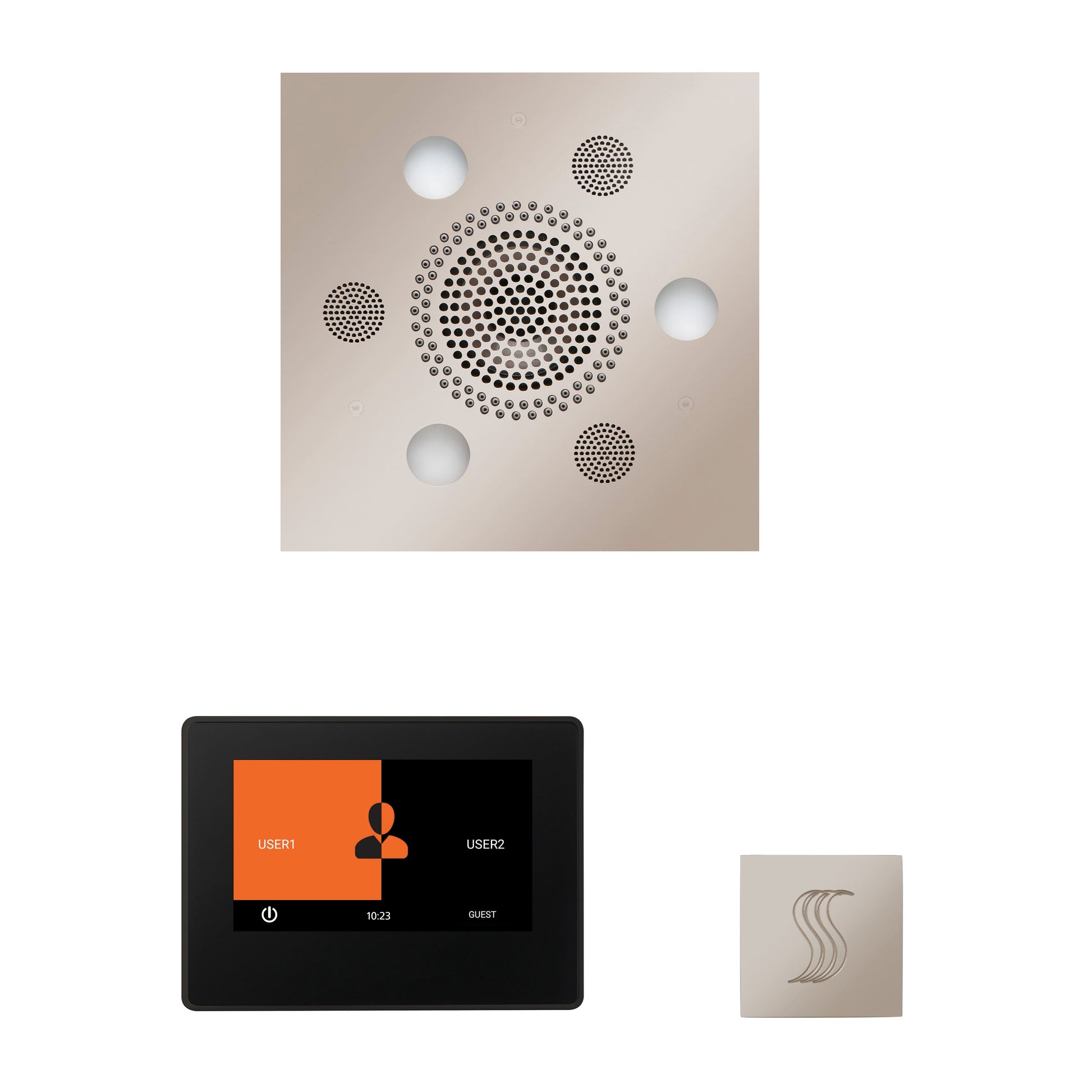 Day Spa Multi Room Steam System ThermaTouch2 7" (Black Trim) / Tier 4 — Wellness Steam Package (Serenity Rainhead) / Polished Nickel — Square Rainhead Thermasol wstp7s-pn_3b158de5-a8e5-4914-a0ad-f87df512bb9b.jpg