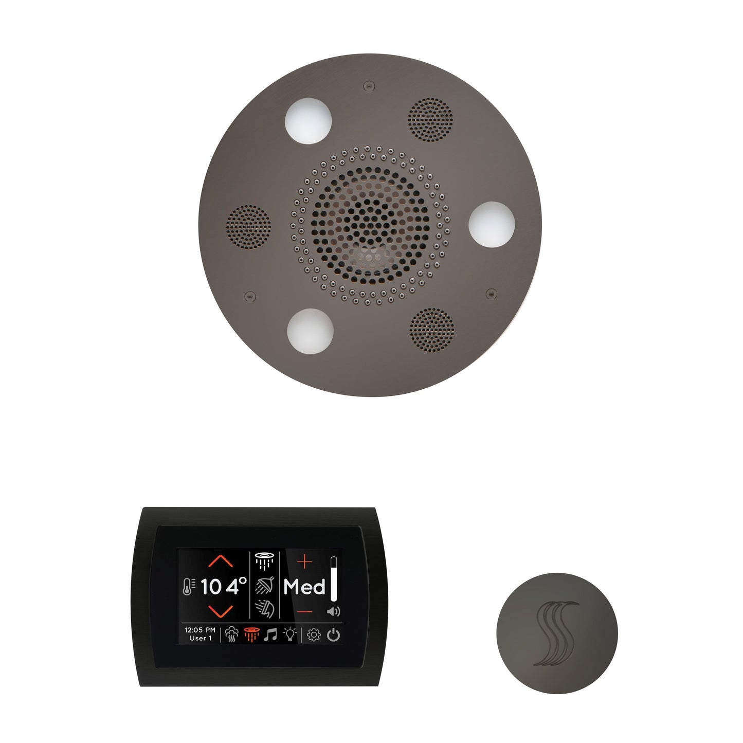 Day Spa Multi Room Steam System SignaTouch Control / Tier 4 — Wellness Steam Package (Serenity Rainhead) / Black Nickel — Round Rainhead Thermasol wstpsr-bn_60dd9592-c4a7-4604-b3ac-5d3e15487a01.jpg