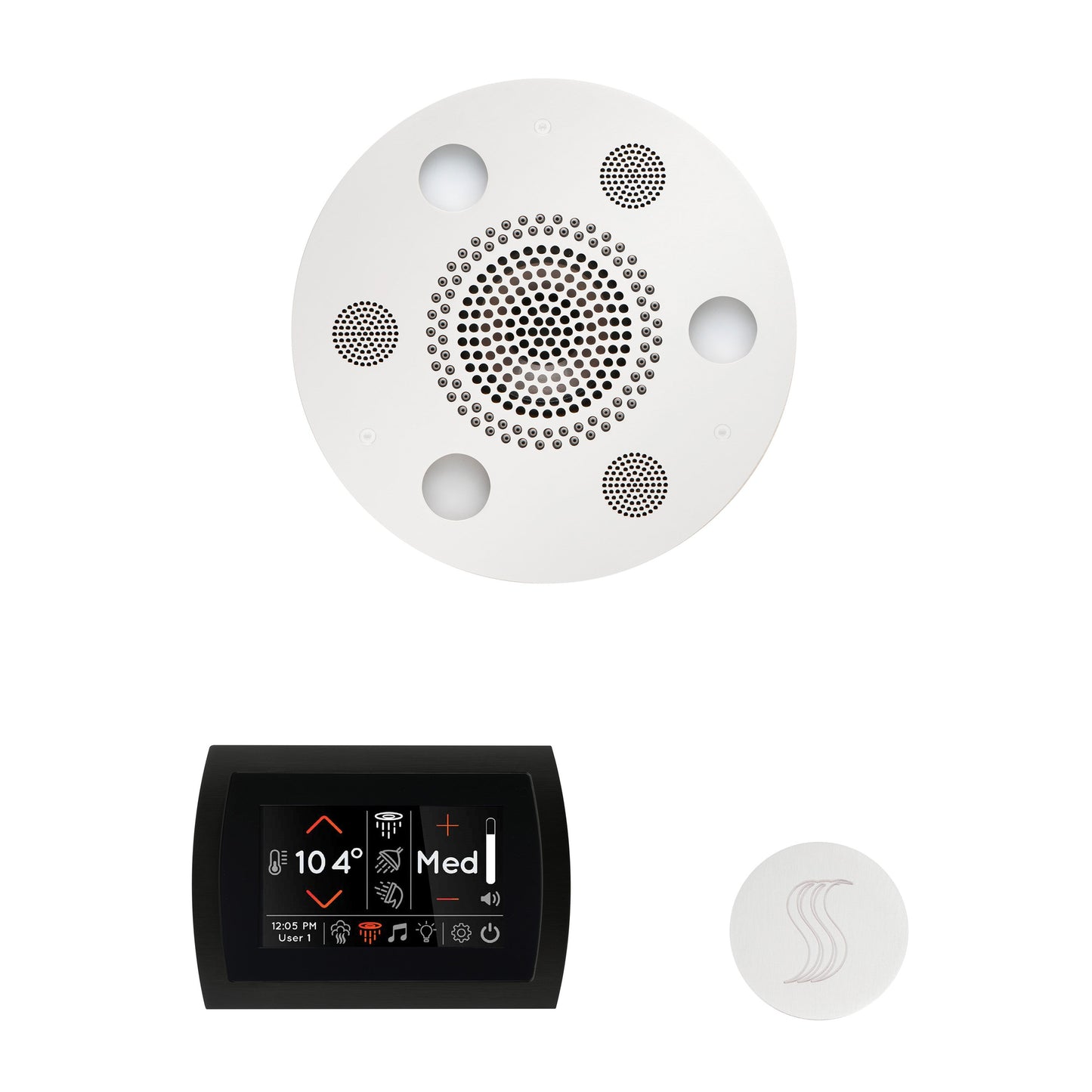 PRO Series III 140 Steam Generator (8kW) SignaTouch Control / Tier 4 — Wellness Steam Package (Serenity Rainhead) / White — Round Rainhead Thermasol wstpsr-wht_c82e289c-8921-4463-b721-9e831d5d9127.jpg