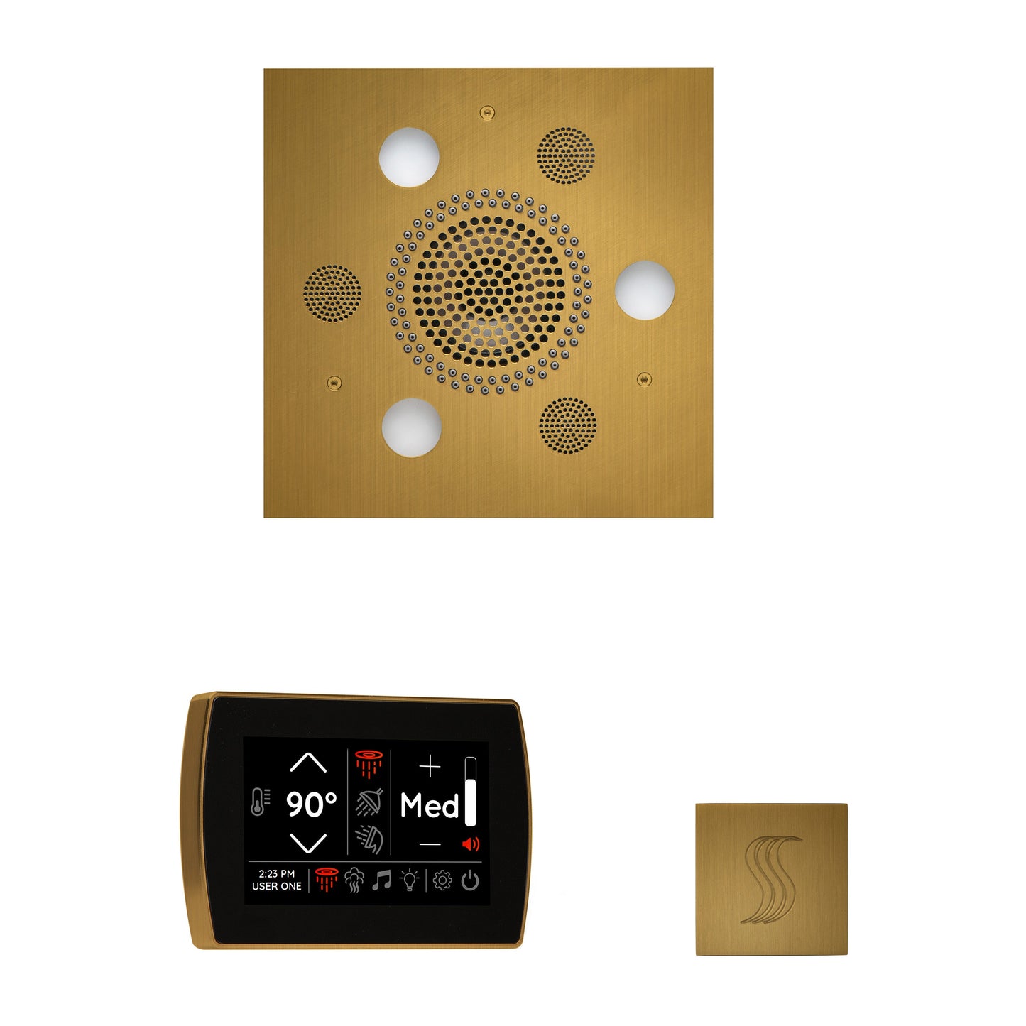 PRO Series III 395 Steam Generator (11kW) SignaTouch Control / Tier 4 — Wellness Steam Package (Serenity Rainhead) / Antique Brass — Square Rainhead Thermasol wstpss-ab_d6bfaffd-796a-40dd-849c-533adfeb56d0.jpg