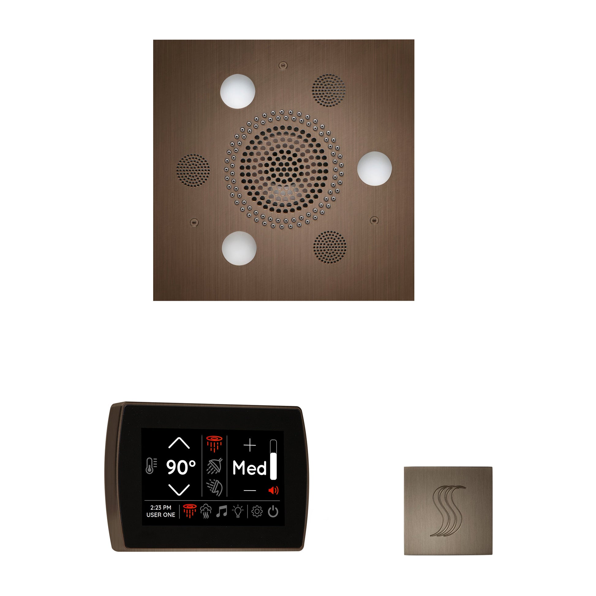 Day Spa Multi Room Steam System SignaTouch Control / Tier 4 — Wellness Steam Package (Serenity Rainhead) / Antique Nickel — Square Rainhead Thermasol wstpss-an_cc00da27-1ad9-464d-97ea-bca724e0b9cd.jpg