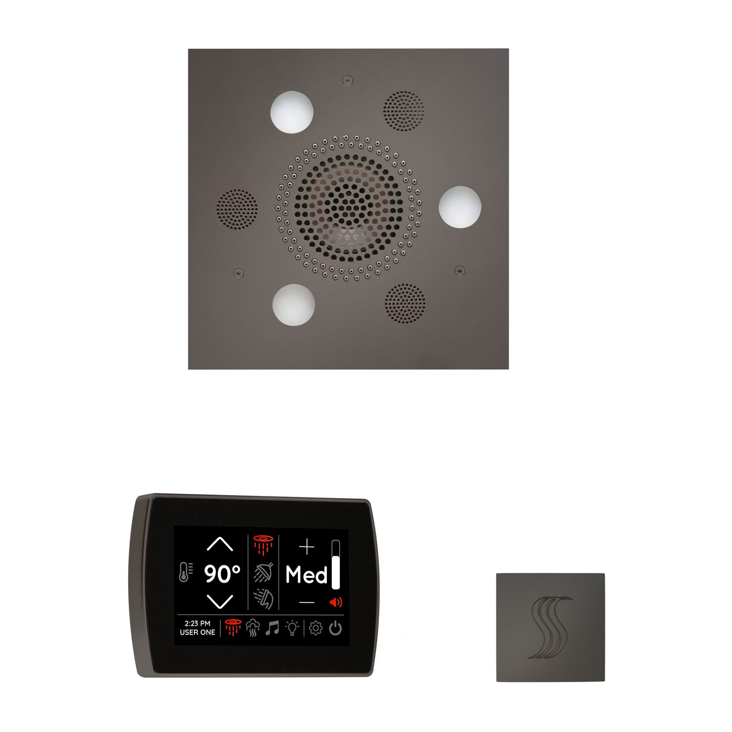 Day Spa Multi Room Steam System SignaTouch Control / Tier 4 — Wellness Steam Package (Serenity Rainhead) / Black Nickel — Square Rainhead Thermasol wstpss-bn_8b3dea01-1264-4b31-be87-86b0f177bce3.jpg