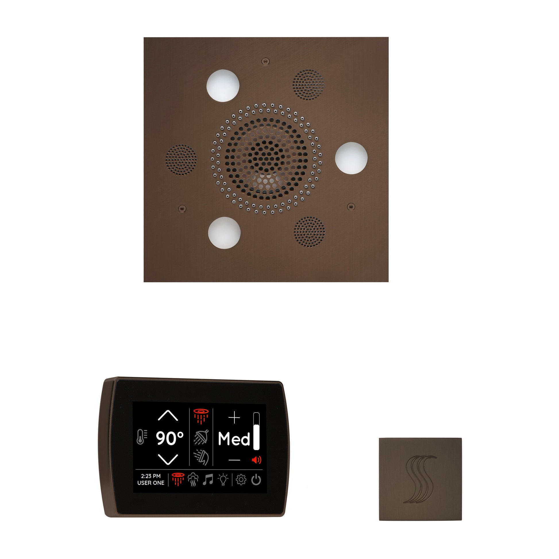 Day Spa Multi Room Steam System SignaTouch Control / Tier 4 — Wellness Steam Package (Serenity Rainhead) / Oil Rubbed Bronze — Square Rainhead Thermasol wstpss-orb_e935951b-b7df-4ba8-9e5c-2e6f8e3ec1ad.jpg